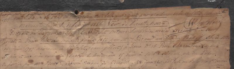 Détail du texte au dos du daguerrotype avec la mention : Fait au mois de juillet 1852 par Mme Peraud au Jardin Bas Ch. de M.