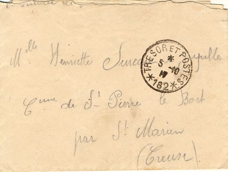 Lettre de Louis Sureau à sa soeur Henriette, 5 octobre 1917