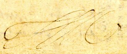 Signature de Sève sur la quittance de 1665 (A. D. Allier, 1 E 157).