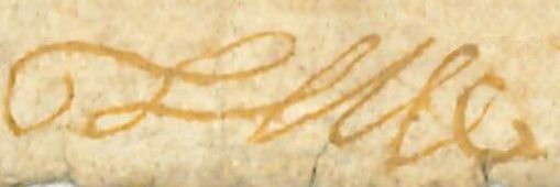 Signature de Gilbert Sève sur le plan du bois de 1665 (A. D. Allier, 1 J 399).