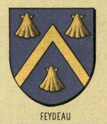 Armoiries de Gabriel Feydeau (Georges de Soultrait, Armorial du Bourbonnais).